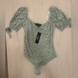 Lulu's Sage Floral Bodysuit